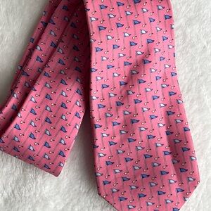 BROOKS BROTHERS COUNTRY CLUB GOLF FLAG BALL PINK SILK TIE - NWT